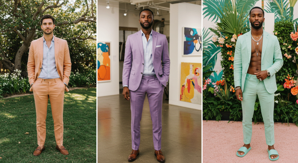 pastel color casual suits